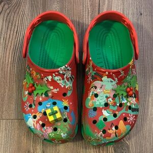 Kids Disney Christmas Red and Green Crocs